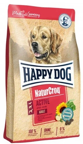 Happy dog, ძაღლის მშრალი საკვები მაღალი ფიზიკური აქტივობისთვის, ქათმითა და საქონლის ხორცით, 15 კგ