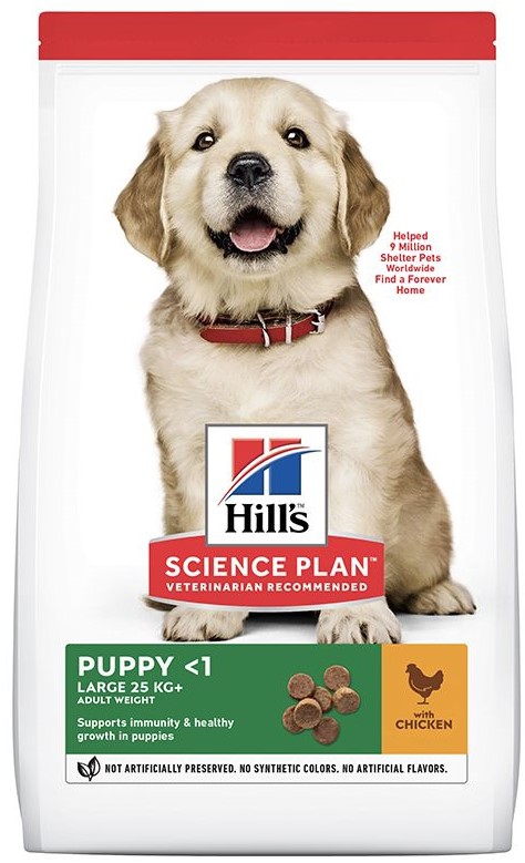 Hill's, მშრალი საკვები დიდი ჯიშის ლეკვებისთვის ქათმის ხორცით, 2.5 კგ