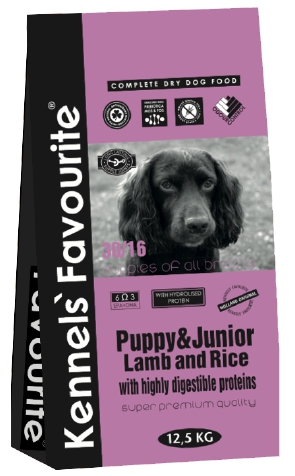 Kennels' Favourite, ლეკვის საკვები ბატკნის ხორცით და ბრინჯით, 12.5 კგ