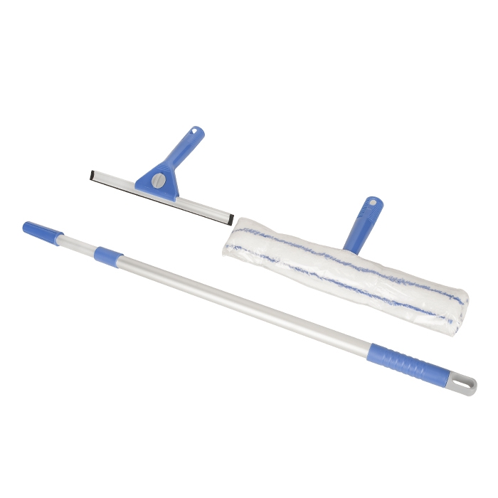 Kleaner, მინის საწმენდი ნაკრები ტელესკოპური სახელურით, მიკროფიბრა, 69-119 სმ.