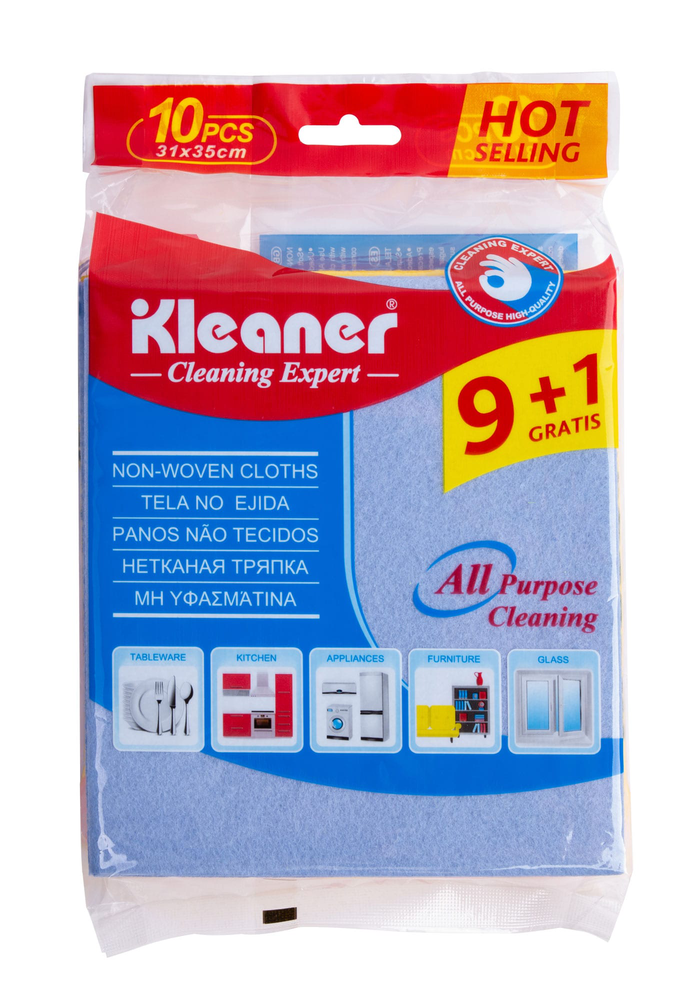Kleaner, უნივერსალური საწმენდი ტილო, მიკროფიბრა,  10 ც.