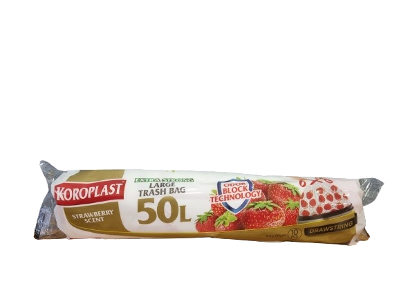 Koroplast, Extra Strong, ნაგვის პარკი შესაკრავით, ლიმონი, 50 ლ.