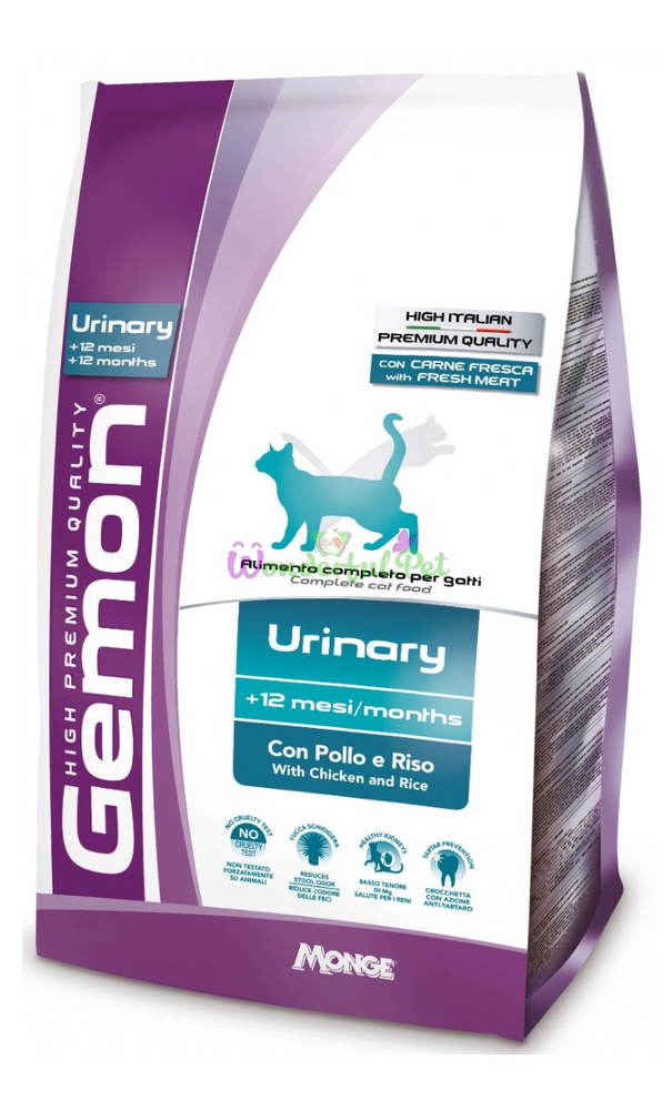 Monge Gemon,  მშრალი საკვები კატებისთვის, ქათმის ხორცით და ბრინჯით, 20 კგ