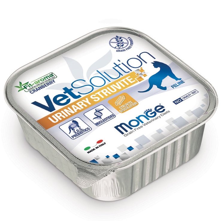 Monge VetSolution, სამკურნალო სველი საკვები კატებისთვის, თირკმლის დაავადებებისთვის, 100 გრ