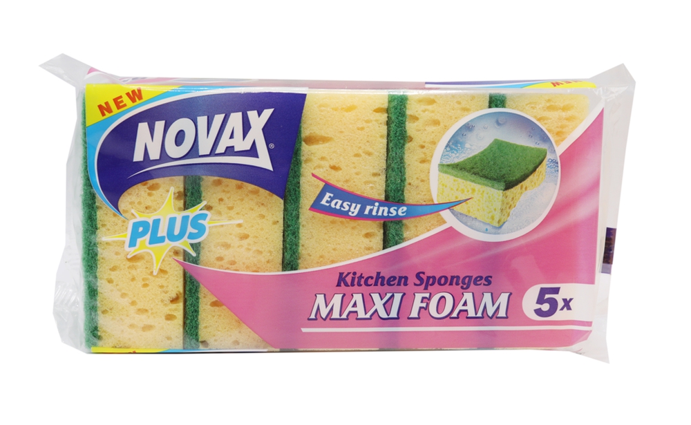 Novax Maxi Foam, სამზარეულოს ღრუბელი, 5 ც.