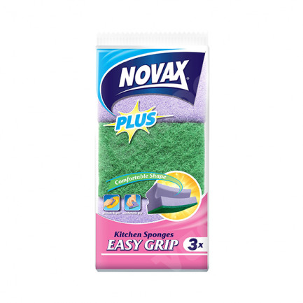 Novax, ჭურჭლის საწმენდი ღრუბელი, 3 ც.