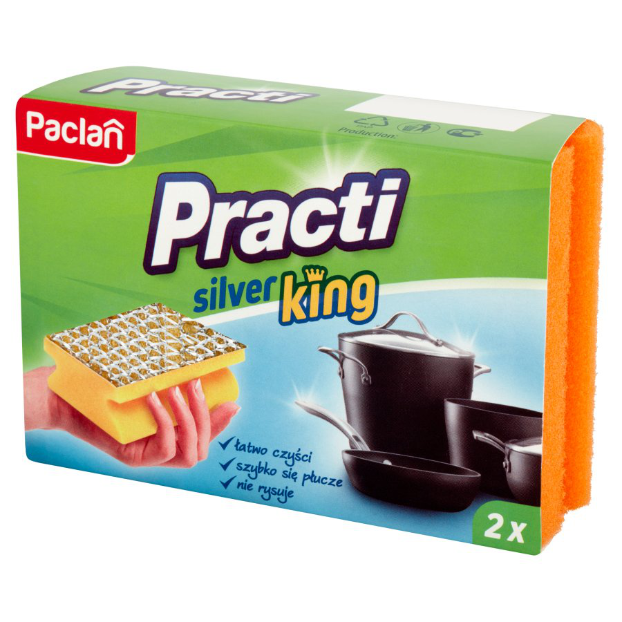 Paclan Practi Silver King, ჭურჭლის საწმენდი ღრუბელი, 2 ც.