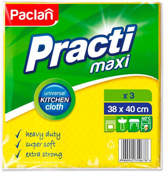 Paclan Practi, ვისკოზას საწმენდი ტილო, 3 ც.