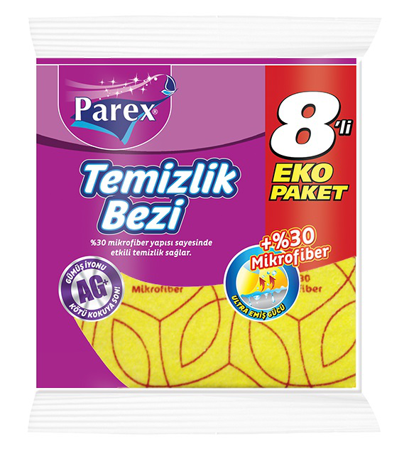 Parex- საწმენდი ტილო.  მიკროფიბრა  30%. 8 ც.