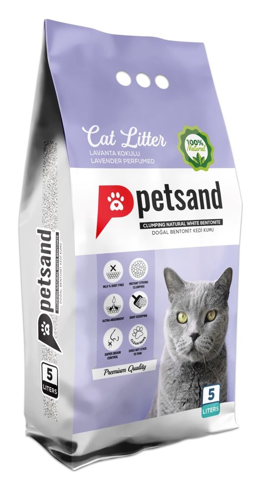 Petsand, კატის ქვიშა ბავშვის ლავანდის არომატით, 5 ლ
