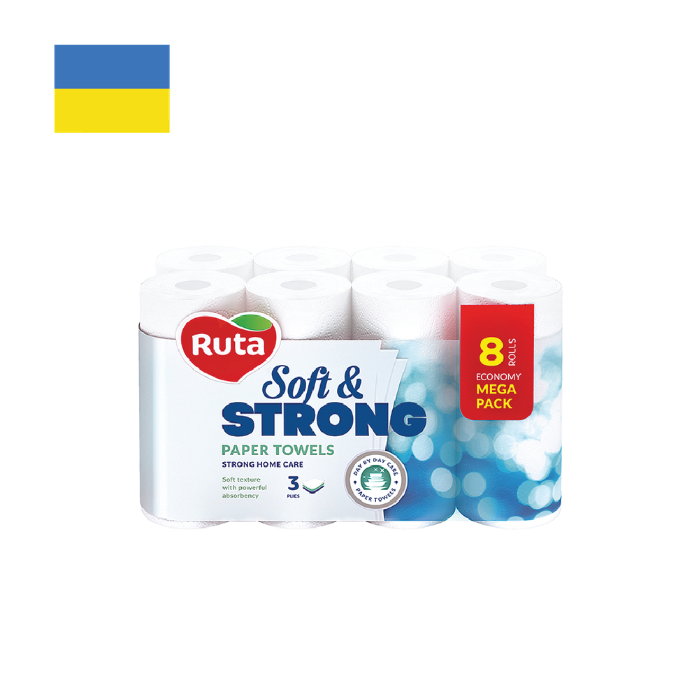 Ruta Soft & Strong, სამზარეულოს ქაღალდი, 3 ფენა, 8 ც.