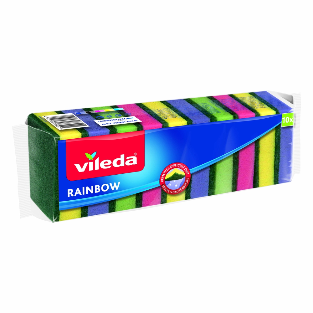 Vileda Rainbow, ჭურჭლის საწმენდი ღრუბელი, 10 ც.