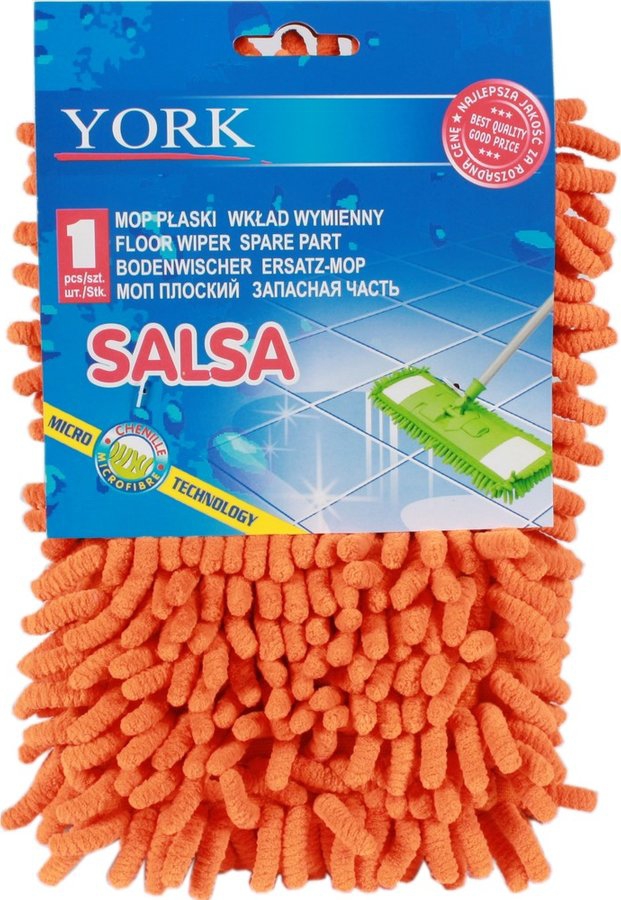 York Salsa, იატაკის საწმენდი ბრტყელი მოპის სათადარიგო ტილო, მიკროფიბრა.