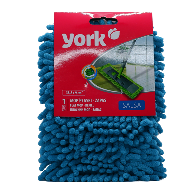 York Salsa, იატაკის საწმენდი ბრტყელი მოპის სათადარიგო ტილო, მიკროფიბრა.
