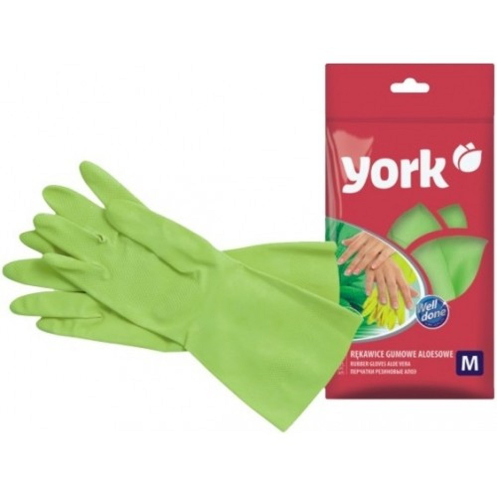 York, რეზინის ხელთათმანი, ალოე ვერა, 1 წყვილი, M.