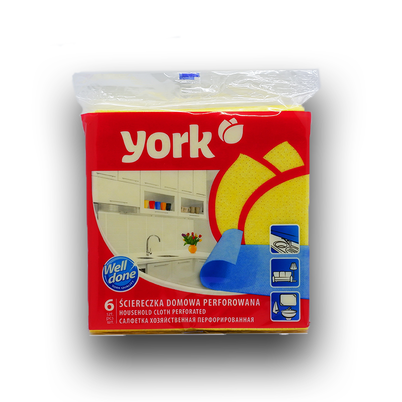 York, საწმენდი ტილო, ყვითელი, 34x35 სმ, 6 ც.