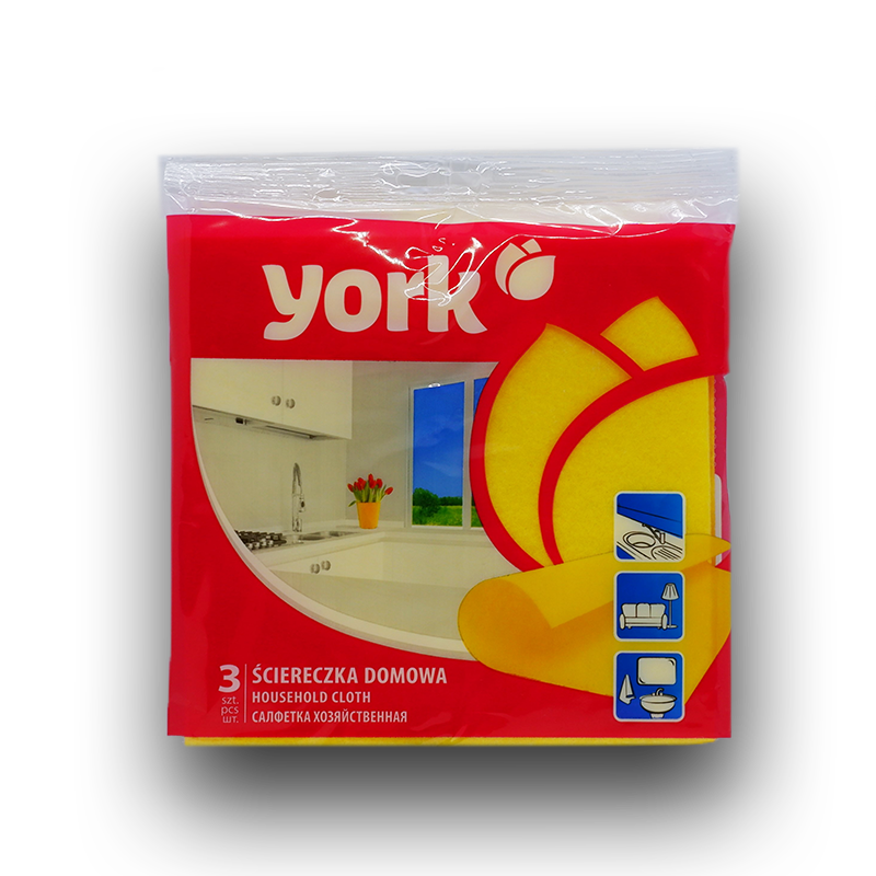 York, საწმენდი ტილო, ყვითელი, 35x35 სმ, 3 ც.