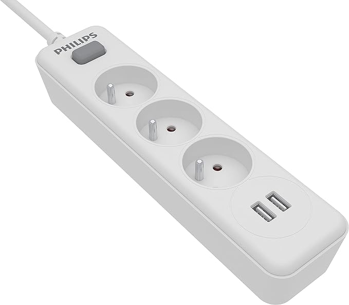 დამაგრძელებელი Philips SPN3032WA/19 3-Way PowerStrip White