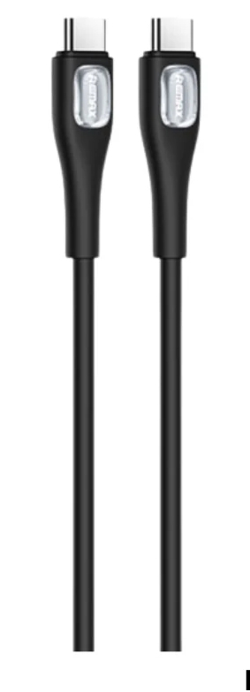 კაბელი Remax RC-C098 Crystal Series USB Type-C to Type-C 65 W Fast Charging Data Cable 1m Black