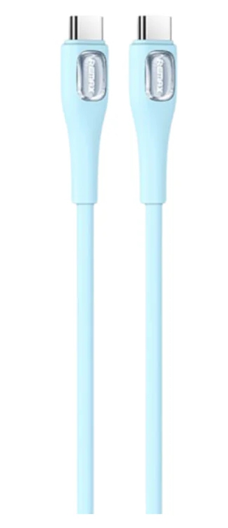 კაბელი Remax RC-C098 Crystal Series USB Type-C to Type-C 65 W Fast Charging Data Cable 1m Blue