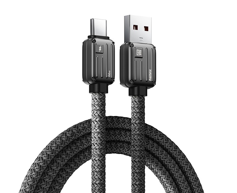 კაბელი Remax RC-C158 Bagcase Series Type-C To Type-A 60 W Fast Charging Data Cable 1.2m Black