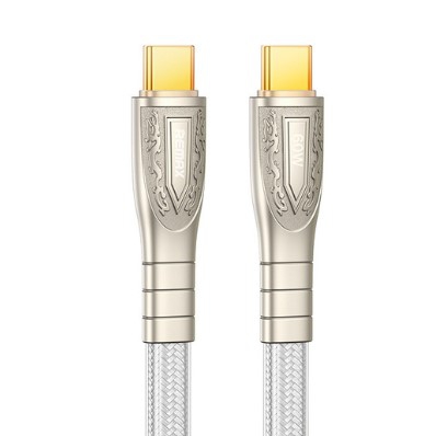 კაბელი Remax RC-C166 Prime Series Type-C To Type-C 60 W Fast Charging Data 1.2m Cable Silver