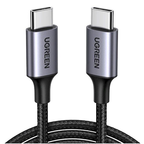 კაბელი Ugreen US261 (50149) 60 W USB Type-C to Type-C Cable 0.5 m Gray