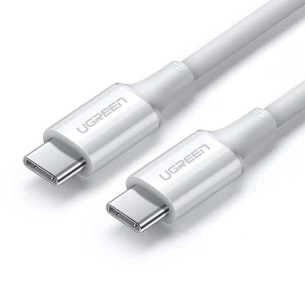 კაბელი Ugreen US300 (60551) USB 2.0 Type-C Male to Type-C Male Cable 100W 1m White