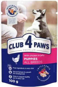 Club 4 Paws, სველი საკვები ლეკვისთვის, ქათმის ხორცით, 100 გრ
