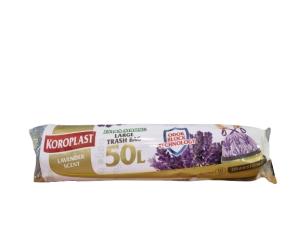 Koroplast, Extra Strong, ნაგვის პარკი შესაკრავით, ლავანდა, 50 ლ.
