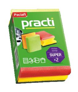 Paclan Practi, ჭურჭლის უნივერსალური საწმენდი ღრუბელი, 2 ც.