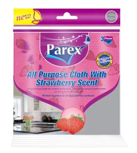 Parex, საწმენდი ტილო მარწყვის სურნელით, 3 ც, 34 X 35 სმ.