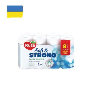 Ruta Soft & Strong, სამზარეულოს ქაღალდი, 3 ფენა, 8 ც.