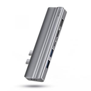 ადაპტერი WiWU T9 8-in-1 Dural Type-C Hub Gray