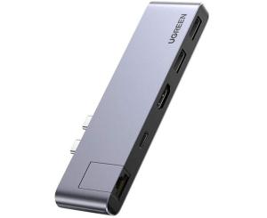 ადაპტერი დოკი Ugreen CM218 USB Type-C to HDMI + RJ45 Apple MacBook Pro Laptop Accessories Dock Gray