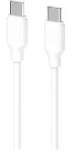 კაბელი 2E CCCC-WH USB Type-C to Type-C Glow 60W Cable 1m White