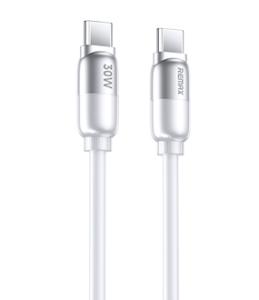 კაბელი Remax RC-C037 C-C Capsule Series Type-C to Type-C 30 W Fast Charging Data Cable 1.2m White