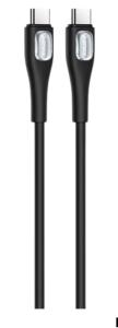 კაბელი Remax RC-C098 Crystal Series USB Type-C to Type-C 65 W Fast Charging Data Cable 1m Black