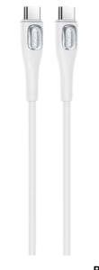 კაბელი Remax RC-C098 Crystal Series USB Type-C to Type-C 65 W Fast Charging Data Cable 1m White