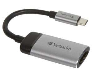 ვიდეო და აუდიო ადაპტერი Verbatim 49143 USB Type-C to HDMI Adapter Silver
