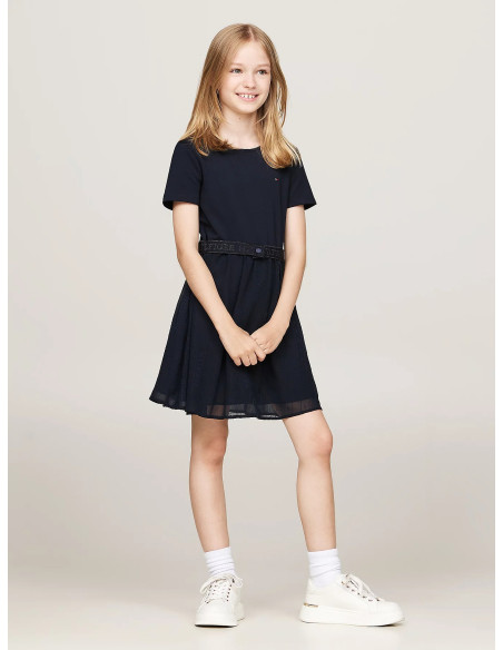 ბავშვის კაბა TOMMY HILFIGER - HILFIGER PUNTO TULLE DRESS LS