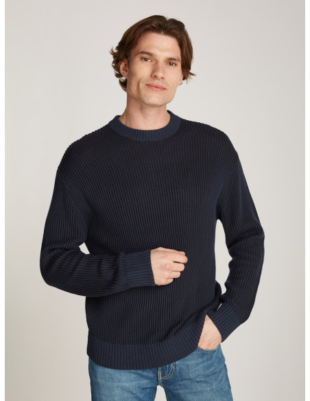 კაცის სვიტერი CALVIN KLEIN - PLATED CREW NECK SWEATER