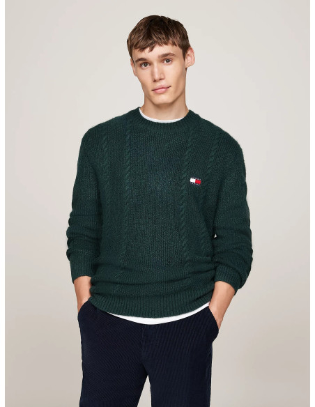 კაცის სვიტერი Tommy Jeans - TJM SLIM CABLE KNIT CNECK