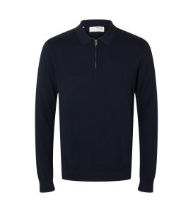 კაცის სვიტერი SELECTED HOMME - SLHBERG LS HALF ZIP POLO NOOS