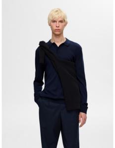 კაცის სვიტერი SELECTED HOMME - SLHTRAY LS KNIT MERINO POLO NOOS