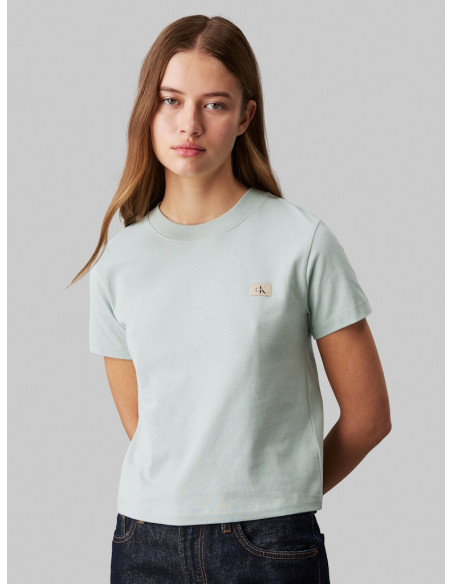 მაისურები CALVIN KLEIN - WOVEN LABEL PEACHED BABY TEE