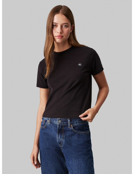 მაისურები CALVIN KLEIN - WOVEN LABEL PEACHED BABY TEE