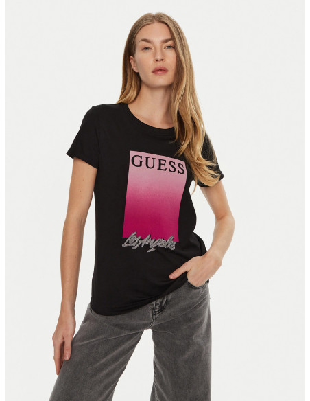 მაისურები GUESS - SS CN FLOCKED TEE