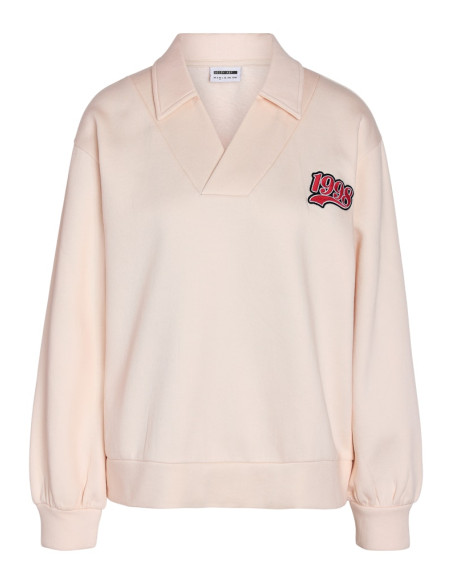 მაისურები Noisy May - NMBELIEVE L/S PATCH POLO SWEAT JRS FWD