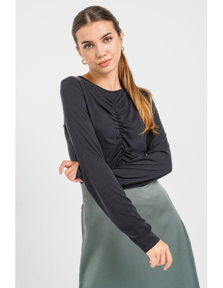 მაისურები Pieces - PCANORA LS RUCHING TOP JRS BC